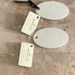 Hallmark Porcelain White “Dream” Gift Tags